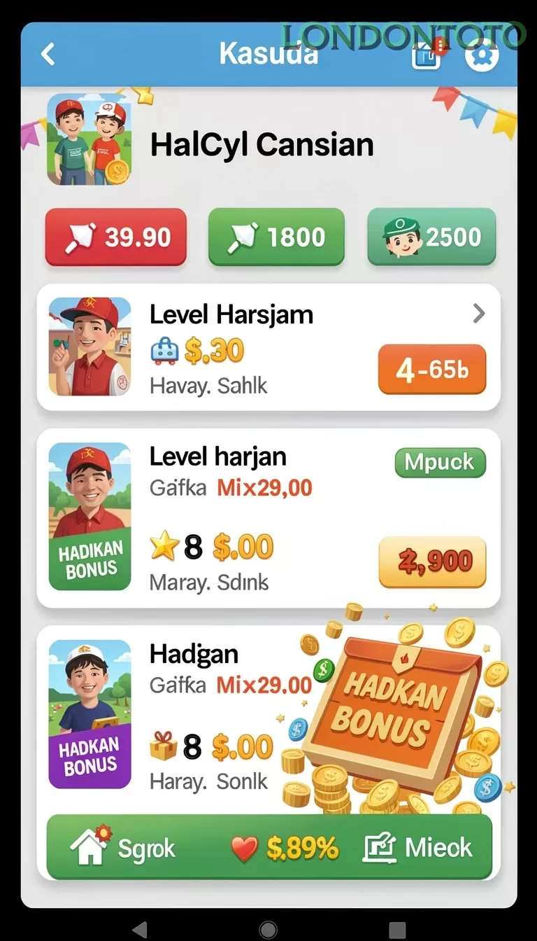 Cuplikan layar 7777W — halaman utama