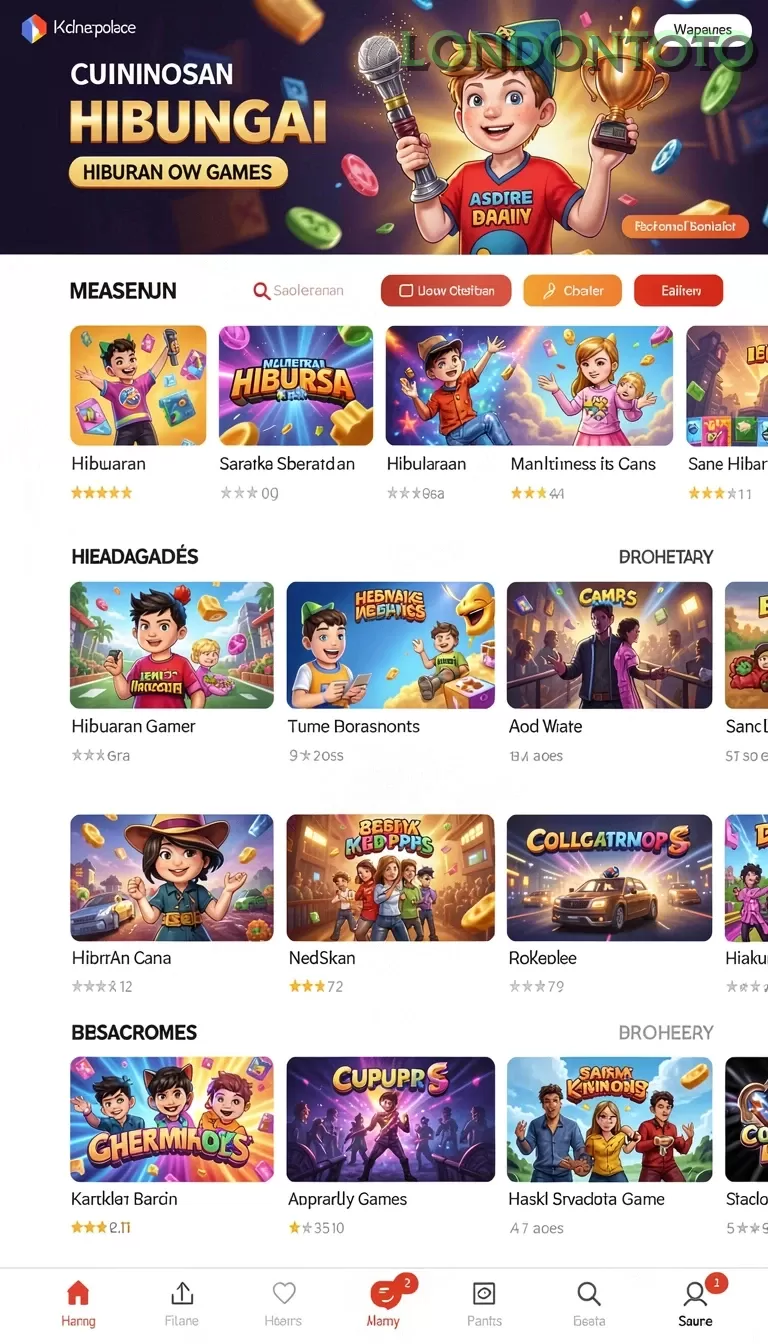 Cuplikan layar RINDUSLOT — menu navigasi