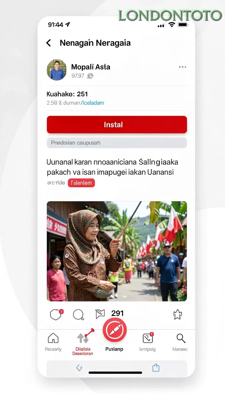 Cuplikan layar 7777W — menu navigasi