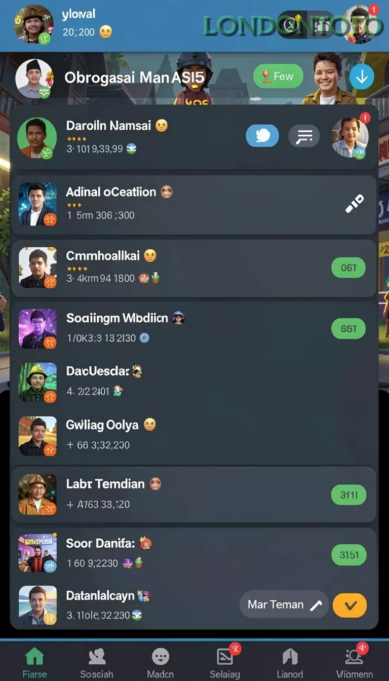 Cuplikan layar JNT777 — menu navigasi